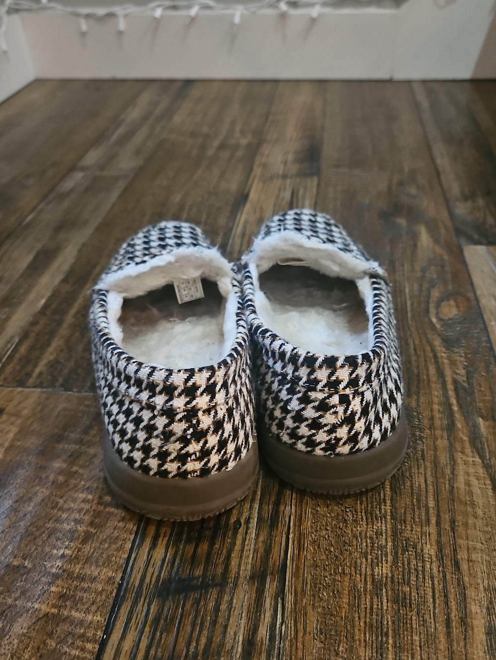 Vionic Houndstooth Slip-On Fleece Lined Slippers Rubber No Slip Sole Size‎ 8 - Picture 9 of 9